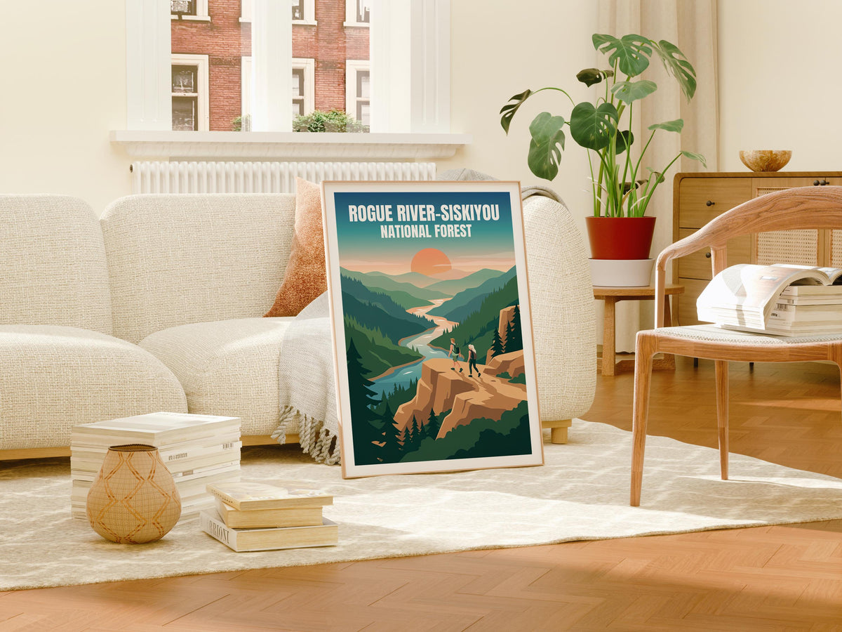 Rogue River Siskiyou Poster — Sunset Hike Above the River