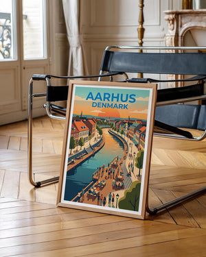 Aarhus Denmark Poster – Åboulevarden River Walk Print