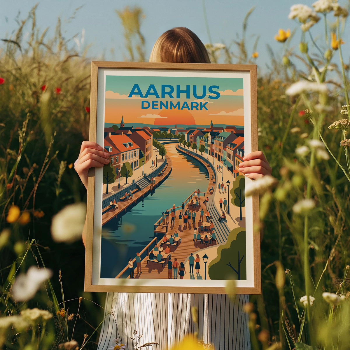 Aarhus Denmark Poster – Åboulevarden River Walk Print