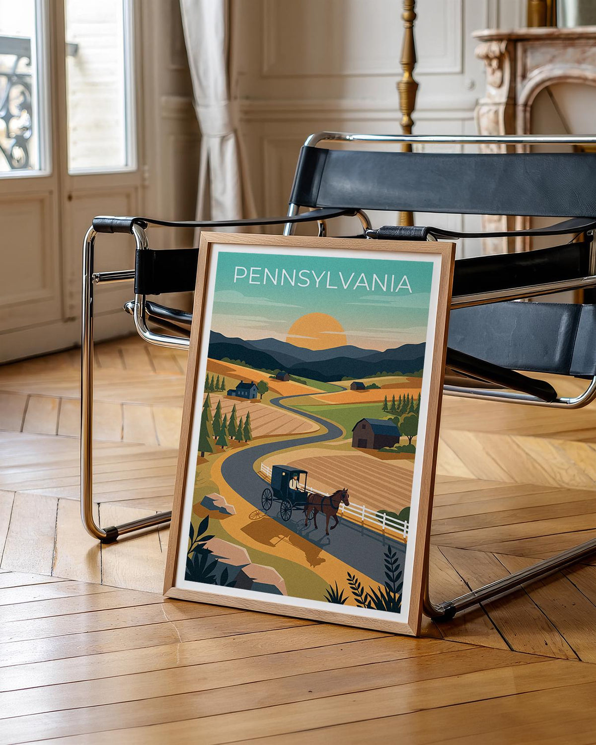 Amish Horse Buggy Pennsylvania Countryside Poster