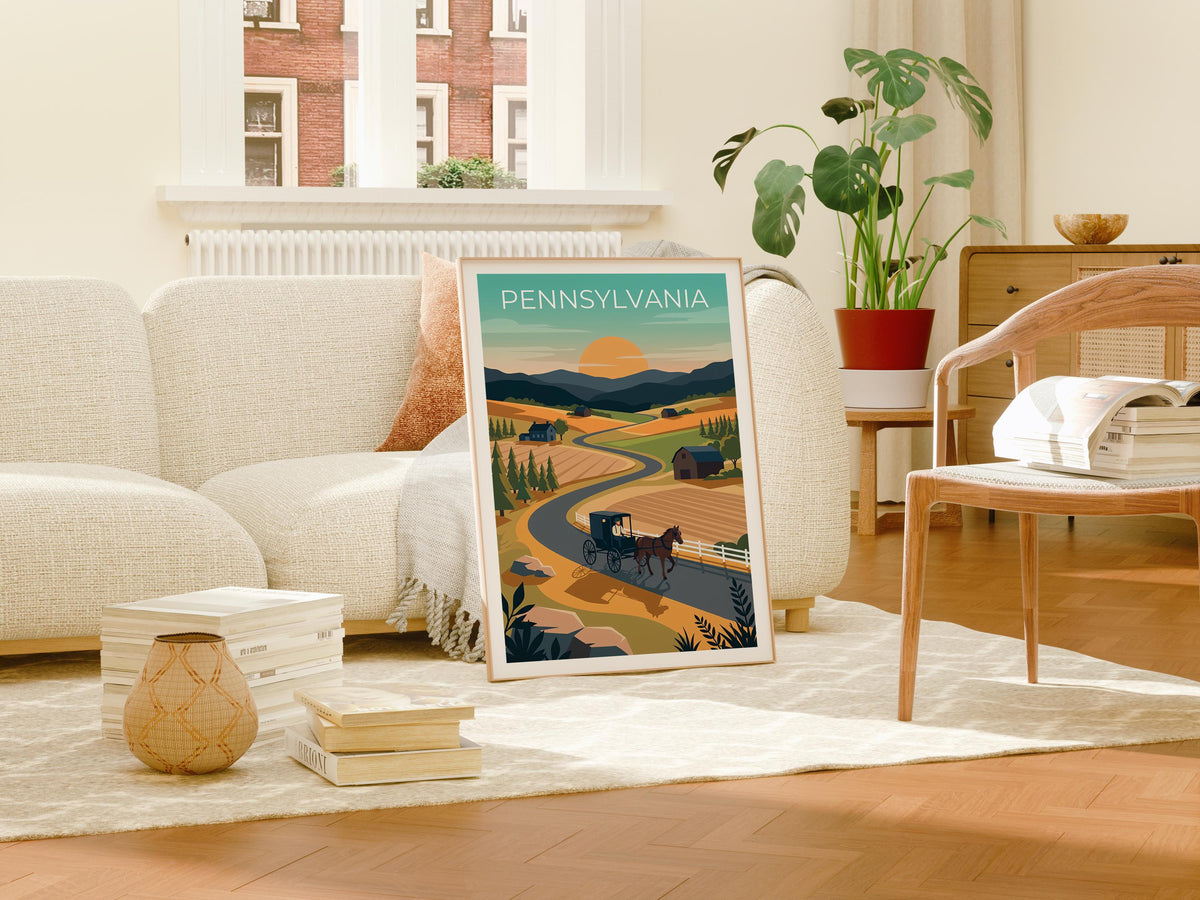 Amish Horse Buggy Pennsylvania Countryside Poster