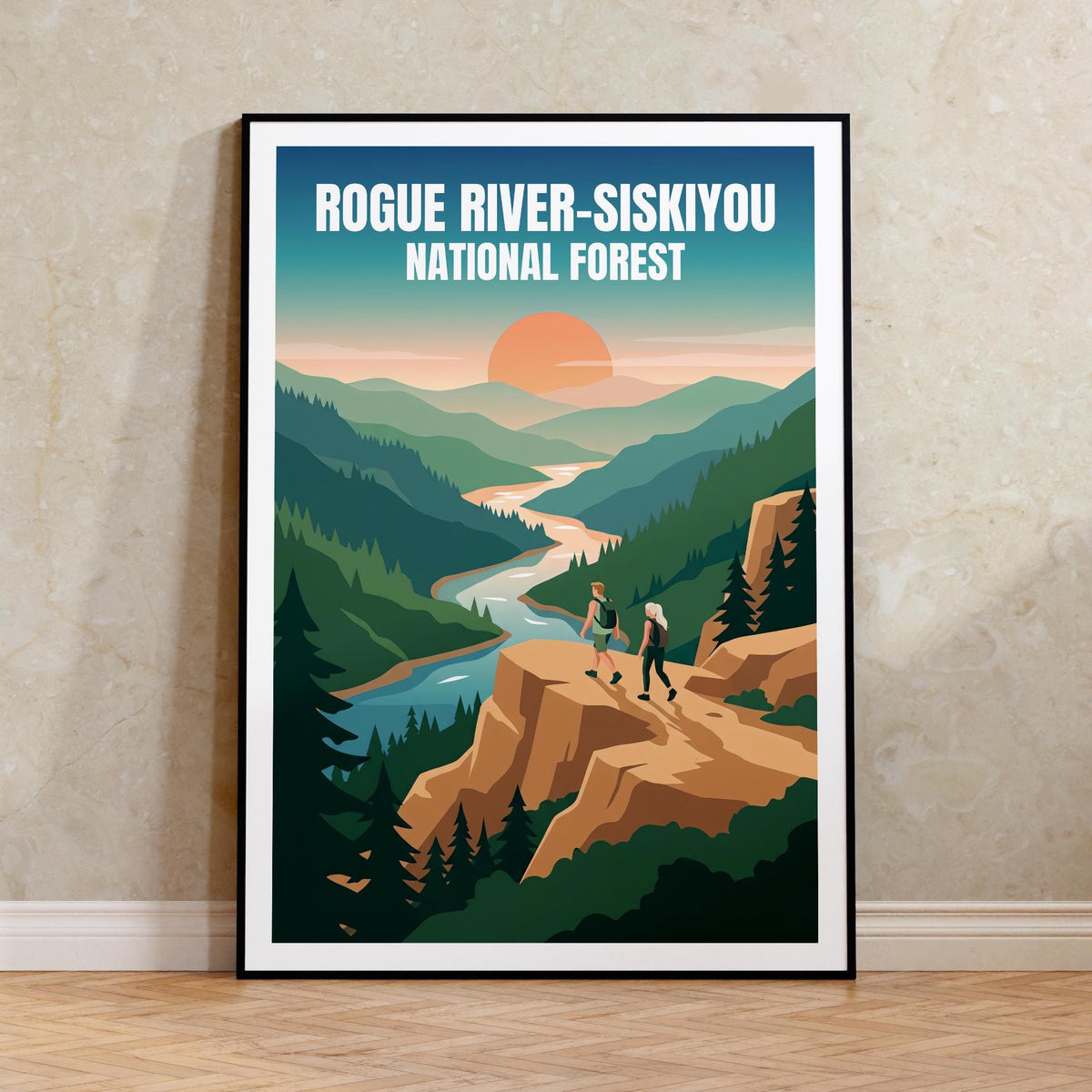 Rogue River Siskiyou Poster — Sunset Hike Above the River