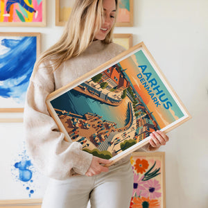 Aarhus Denmark Poster – Åboulevarden River Walk Print