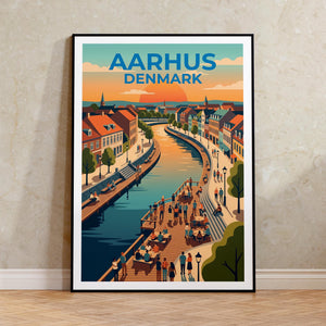 Aarhus Denmark Poster – Åboulevarden River Walk Print
