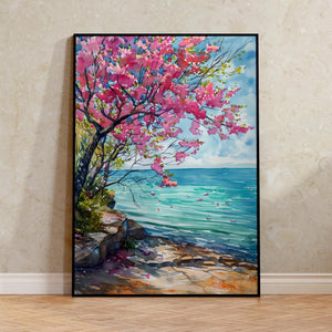 Lake Michigan Watercolor Poster, Spring Lakeshore Wall Art, Great Lakes Gift