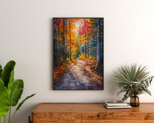 Adirondack Park Watercolor Poster, Autumn Forest Wall Art, New York Wilderness Travel Print