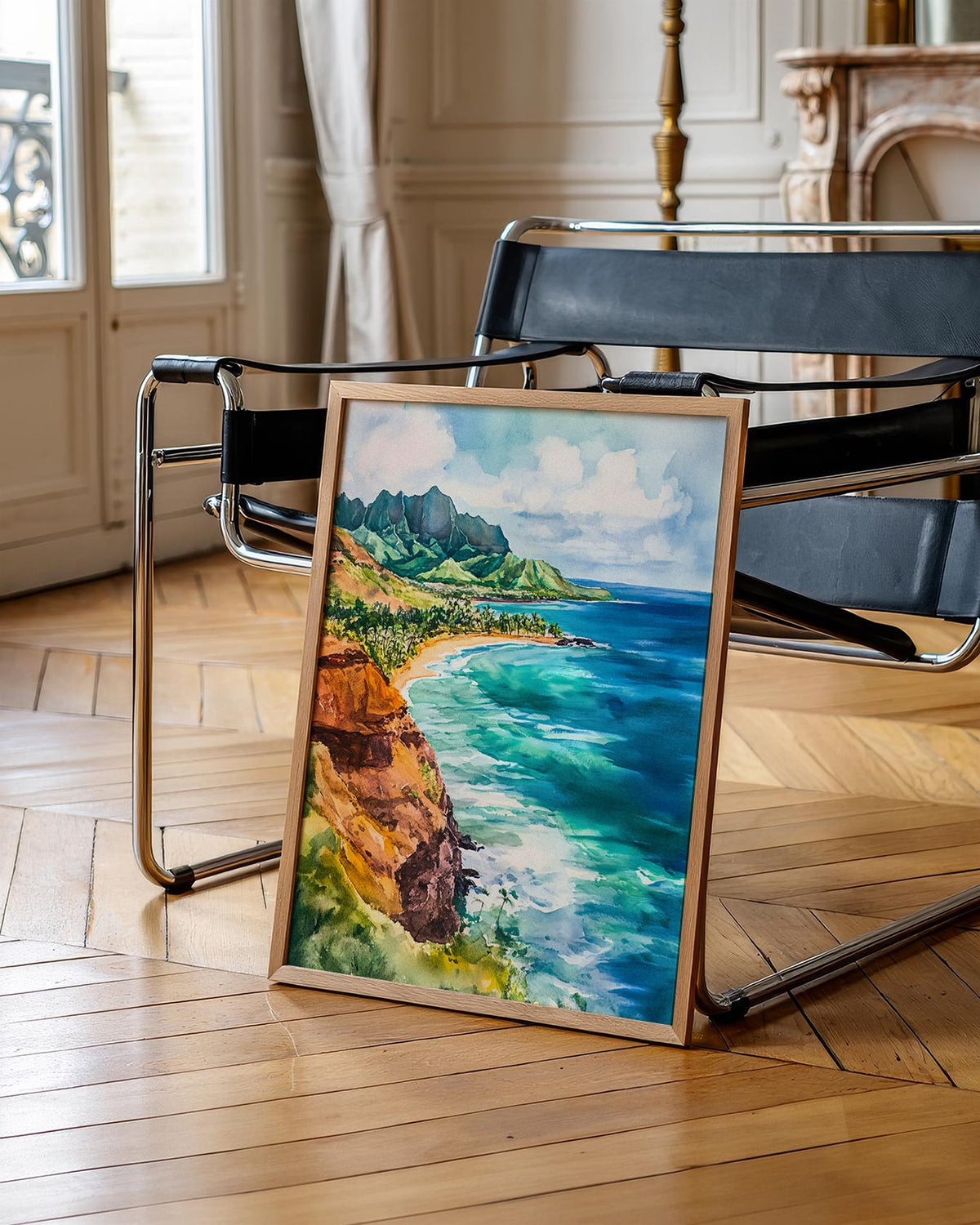 Kauai Hawaii Watercolor Poster, Tropical Island Wall Art, Beach House Decor