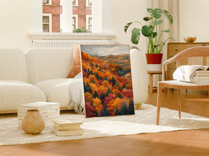 The Berkshires Autumn Watercolor Poster, Fall Forest Wall Art, New England Travel Print