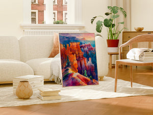 Bryce Canyon National Park Watercolor Poster, Utah Desert Landscape Wall Art, Southwest Nature Print