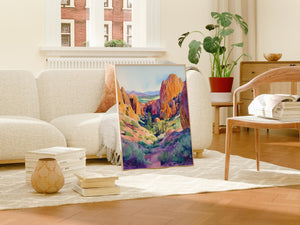 Watercolor Pinnacles National Park Poster, California Landscape Wall Art, Scenic Travel Print