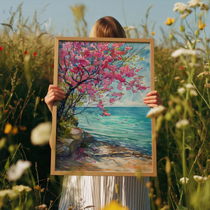 Lake Michigan Watercolor Poster, Spring Lakeshore Wall Art, Great Lakes Gift