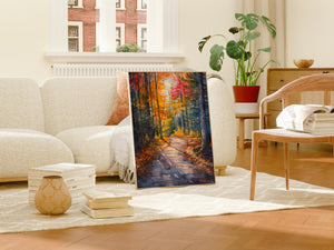 Adirondack Park Watercolor Poster, Autumn Forest Wall Art, New York Wilderness Travel Print