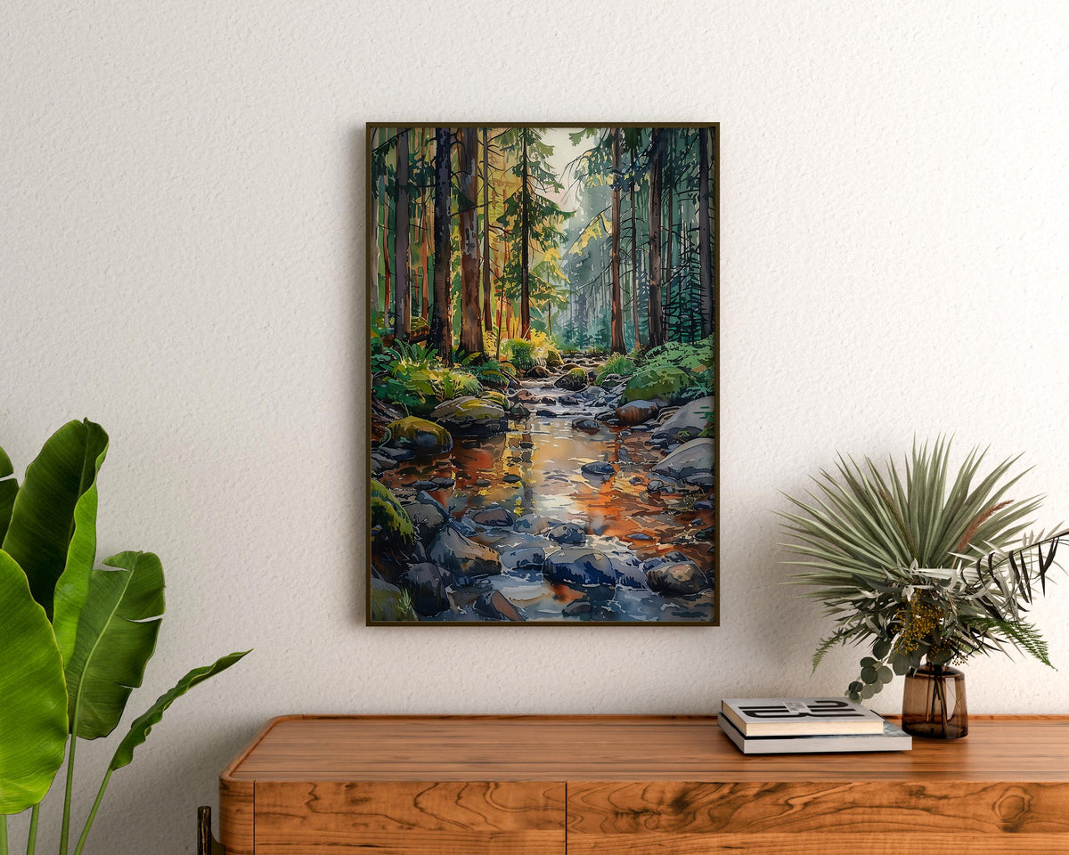 Watercolor Olympic National Park Poster, Washington Nature Wall Art, Scenic Travel Print