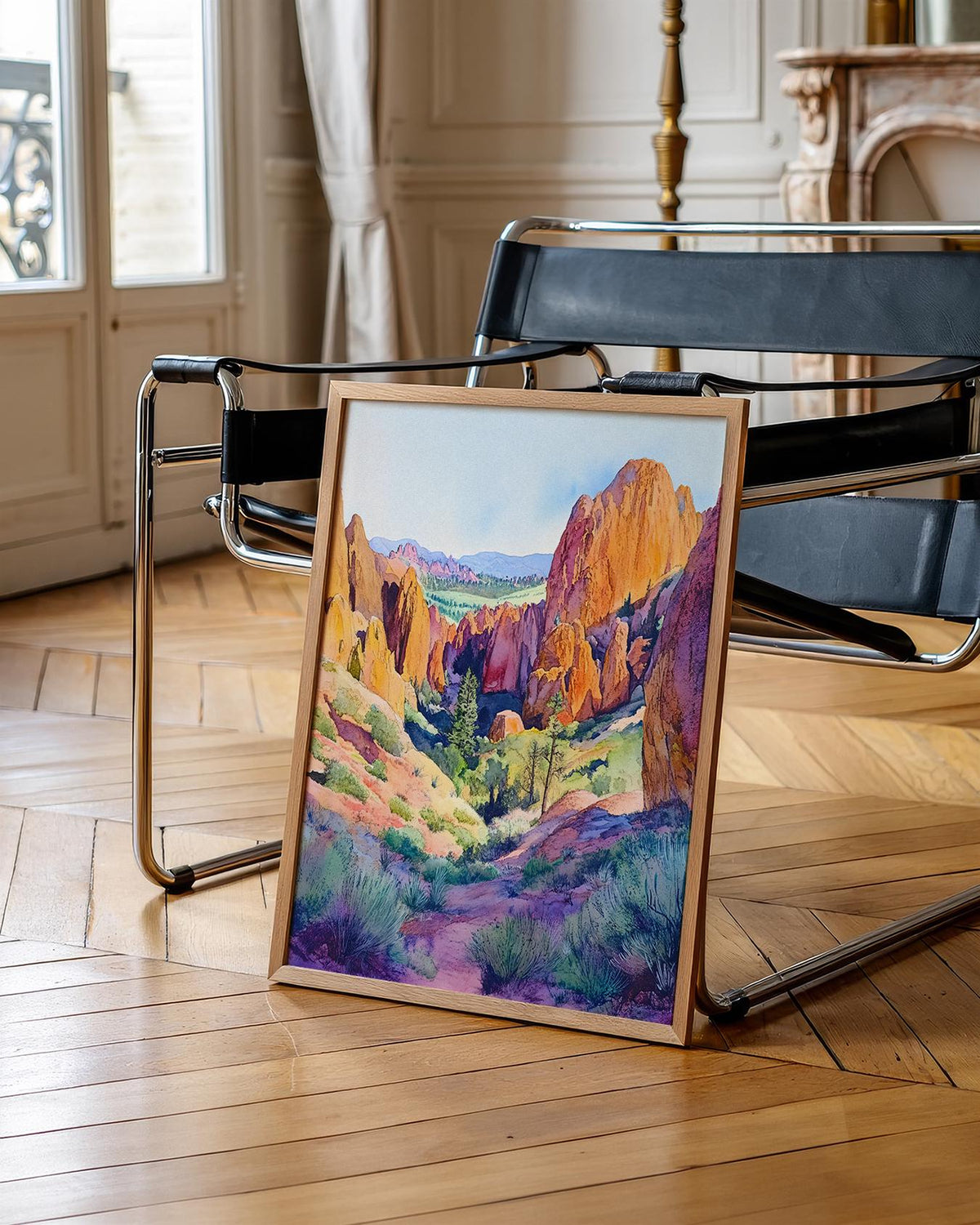 Watercolor Pinnacles National Park Poster, California Landscape Wall Art, Scenic Travel Print