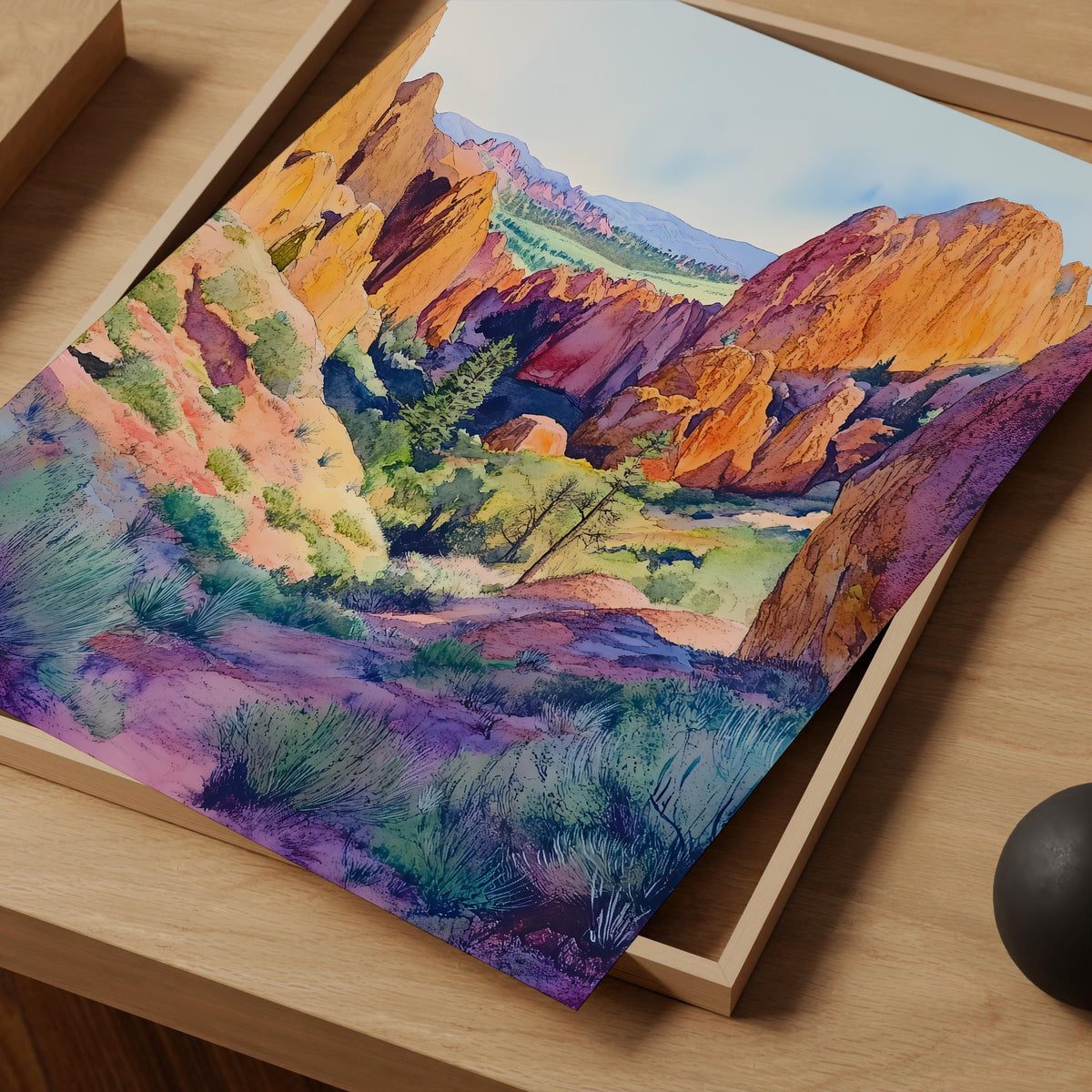 Watercolor Pinnacles National Park Poster, California Landscape Wall Art, Scenic Travel Print