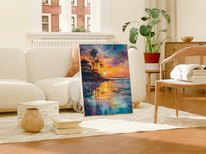 Newport Beach Watercolor Poster, California Coastal Print, Orange County Travel Art