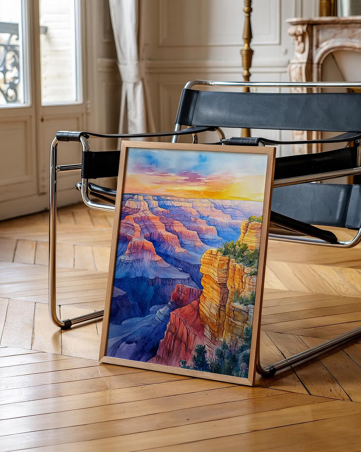 Grand Canyon Watercolor Poster, Arizona National Park Wall Art, Southwest Nature Decor