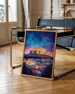 Athens Watercolor Travel Poster, Parthenon Wall Art, Greek Architecture Print