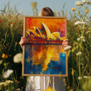 Sydney Opera House Poster, Australia Wall Art, Watercolor Travel Print