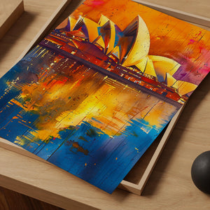 Sydney Opera House Poster, Australia Wall Art, Watercolor Travel Print