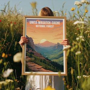 Uinta Wasatch Cache Poster - Mountain Range Print - Utah National Forest Wall Art