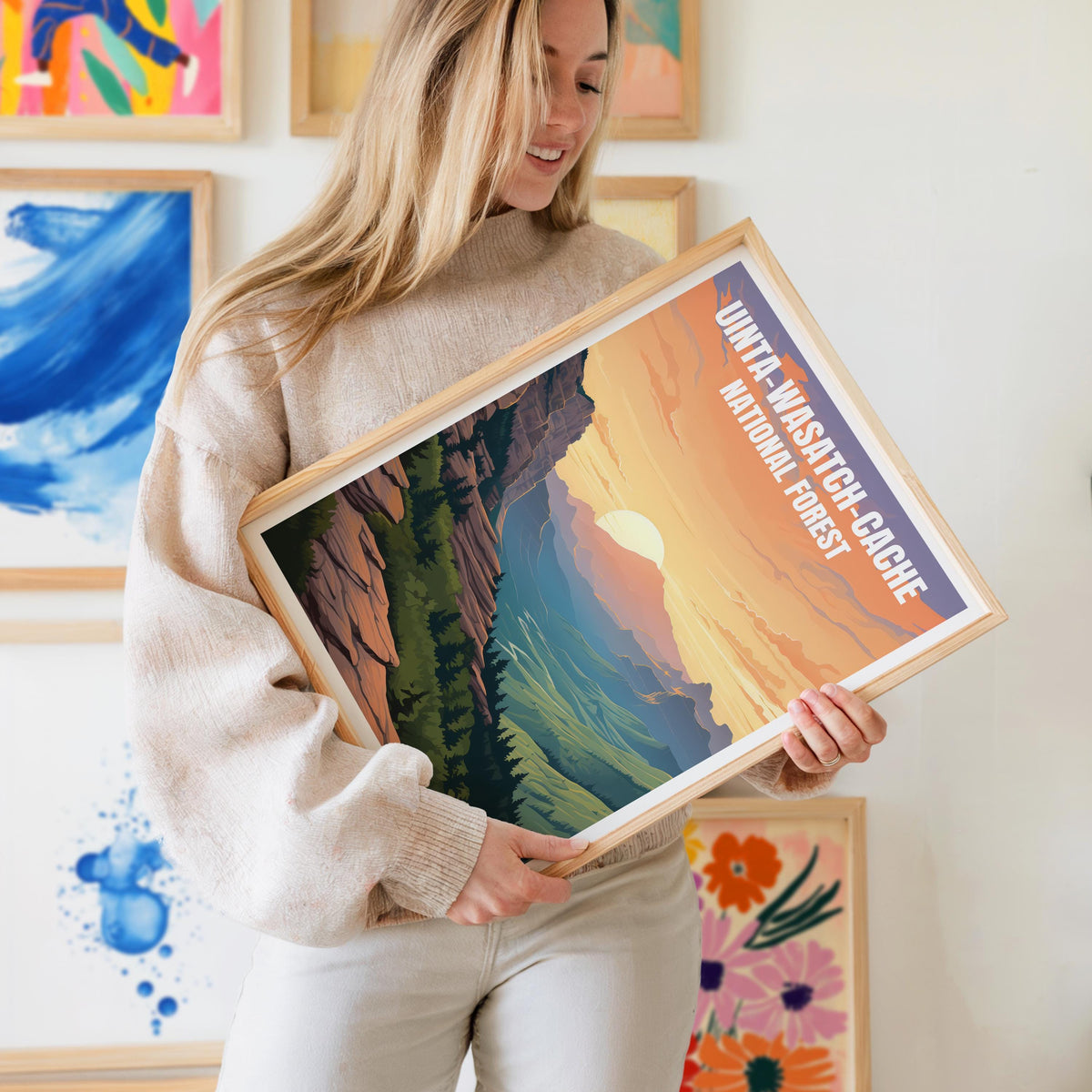 Uinta Wasatch Cache Poster - Mountain Range Print - Utah National Forest Wall Art
