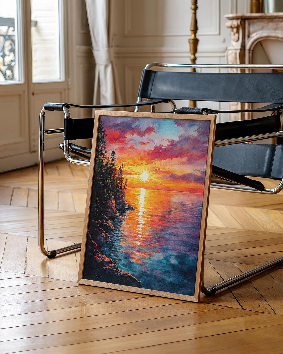 Lake Superior Watercolor Print, Great Lakes Nature Poster, Michigan Travel Art