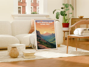Uinta Wasatch Cache Poster - Mountain Range Print - Utah National Forest Wall Art