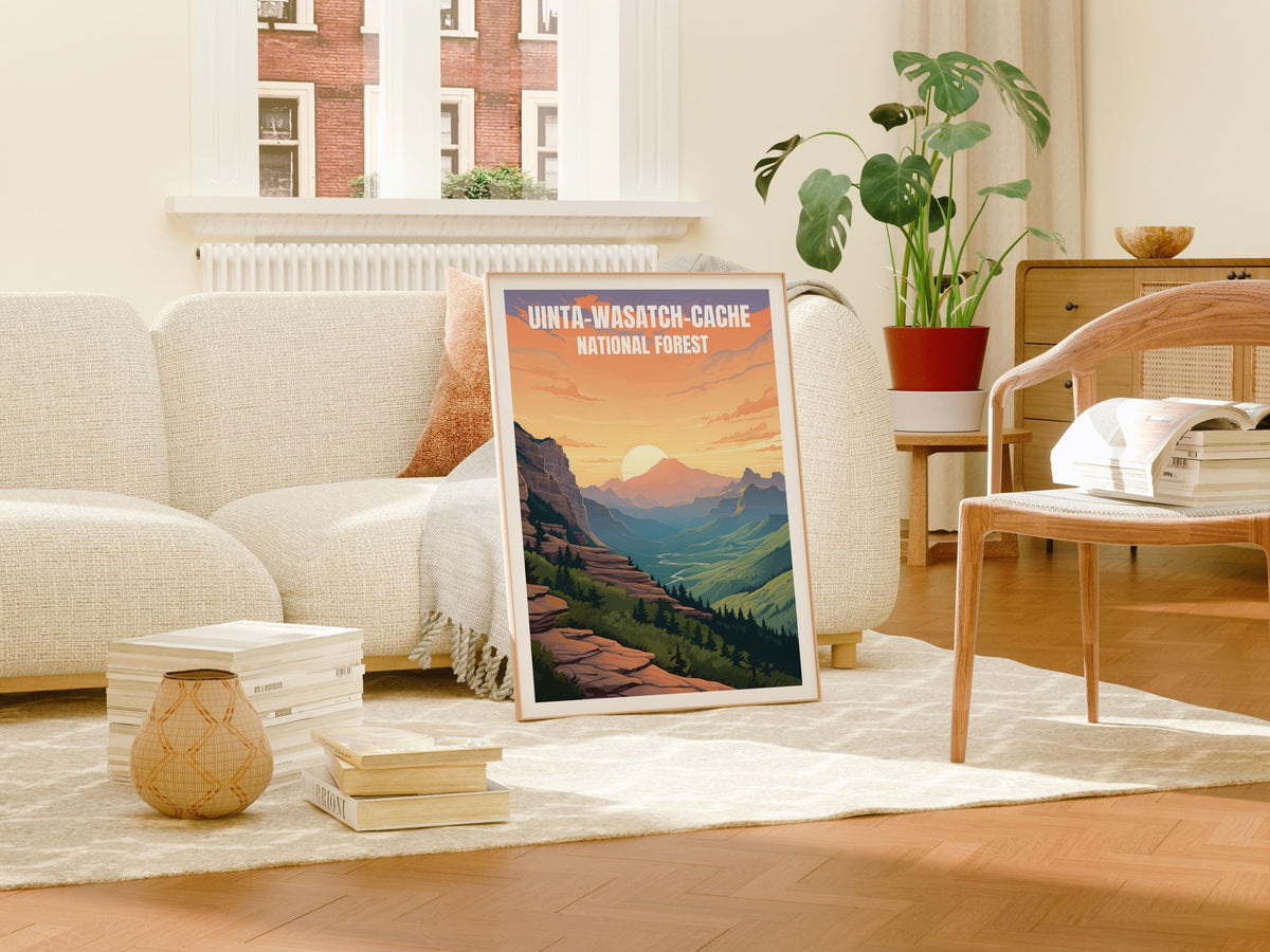 Uinta Wasatch Cache Poster - Mountain Range Print - Utah National Forest Wall Art