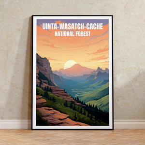 Uinta Wasatch Cache Poster - Mountain Range Print - Utah National Forest Wall Art