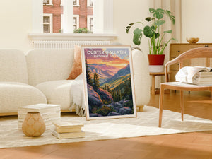 Custer Gallatin Poster, Montana National Forest Print, ,Montana Outdoors Art