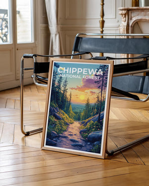 Chippewa National Forest Poster, Minnesota Wilderness Print, Woods Wall Art