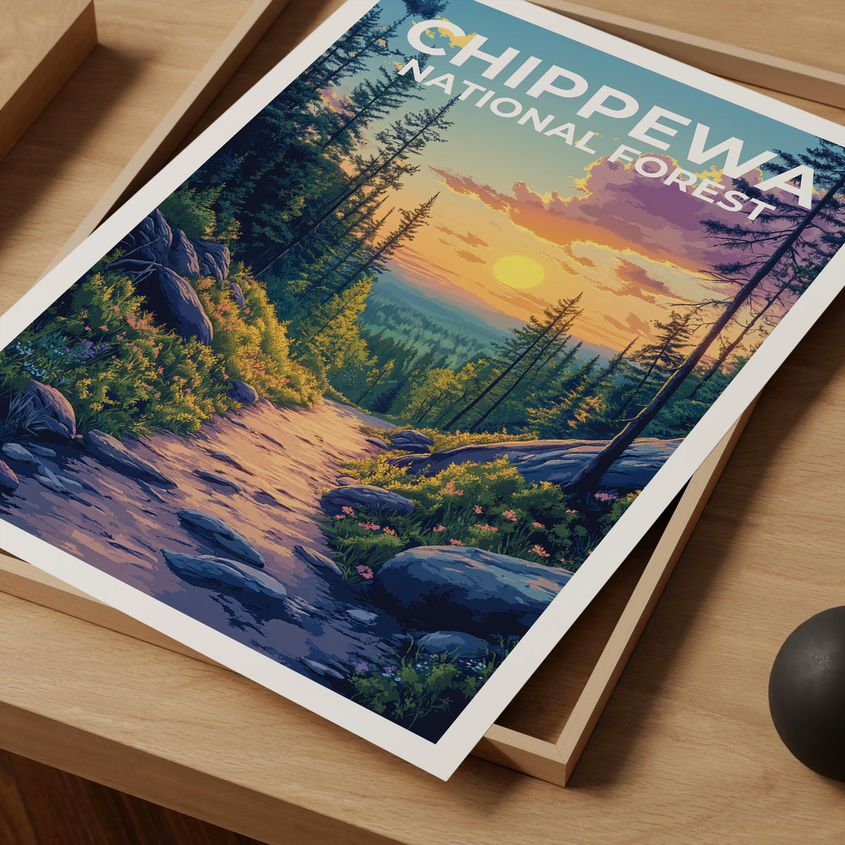 Chippewa National Forest Poster, Minnesota Wilderness Print, Woods Wall Art