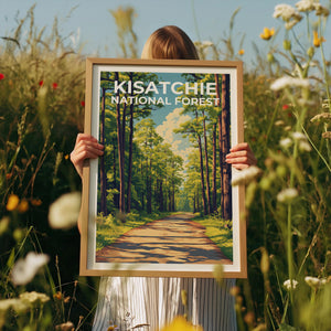 Kisatchie National Forest Poster, Louisiana Nature Wall Art, Woodland Decor