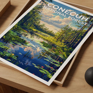 Conecuh National Forest Poster, Alabama Wall Art, Woodlands Print