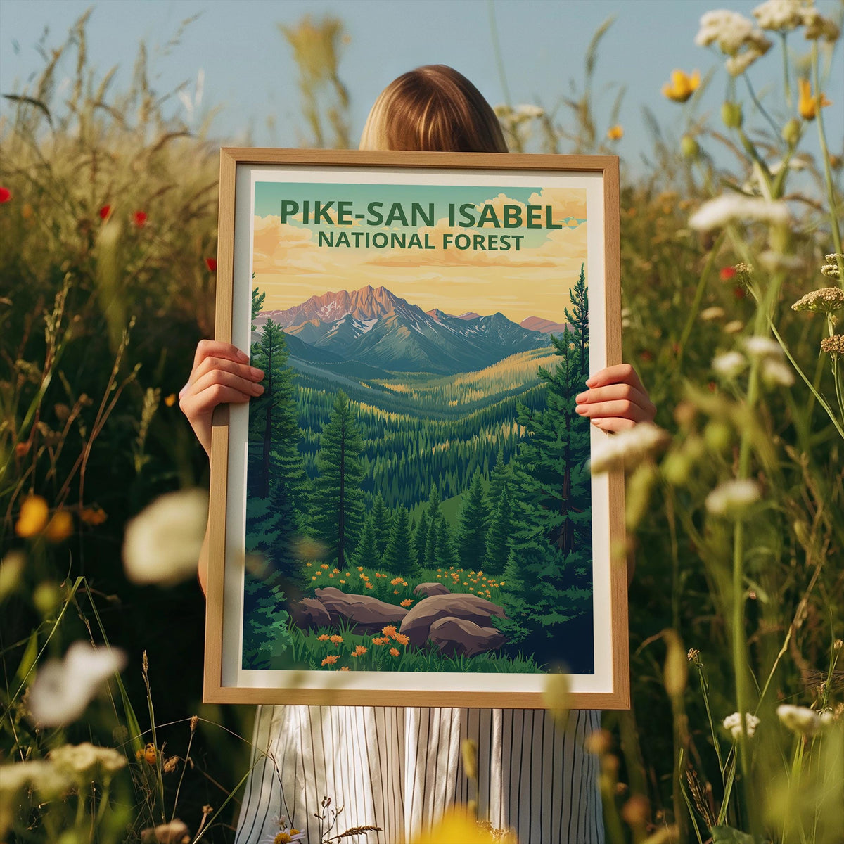 Pike-San Isabel Poster, National Forest Wall Art, Colorado Mountains Print