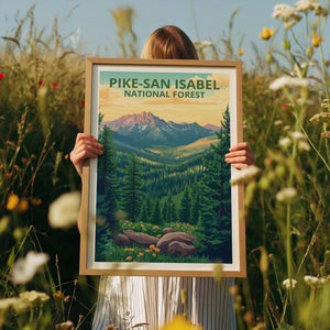 Pike-San Isabel Poster, National Forest Wall Art, Colorado Mountains Print