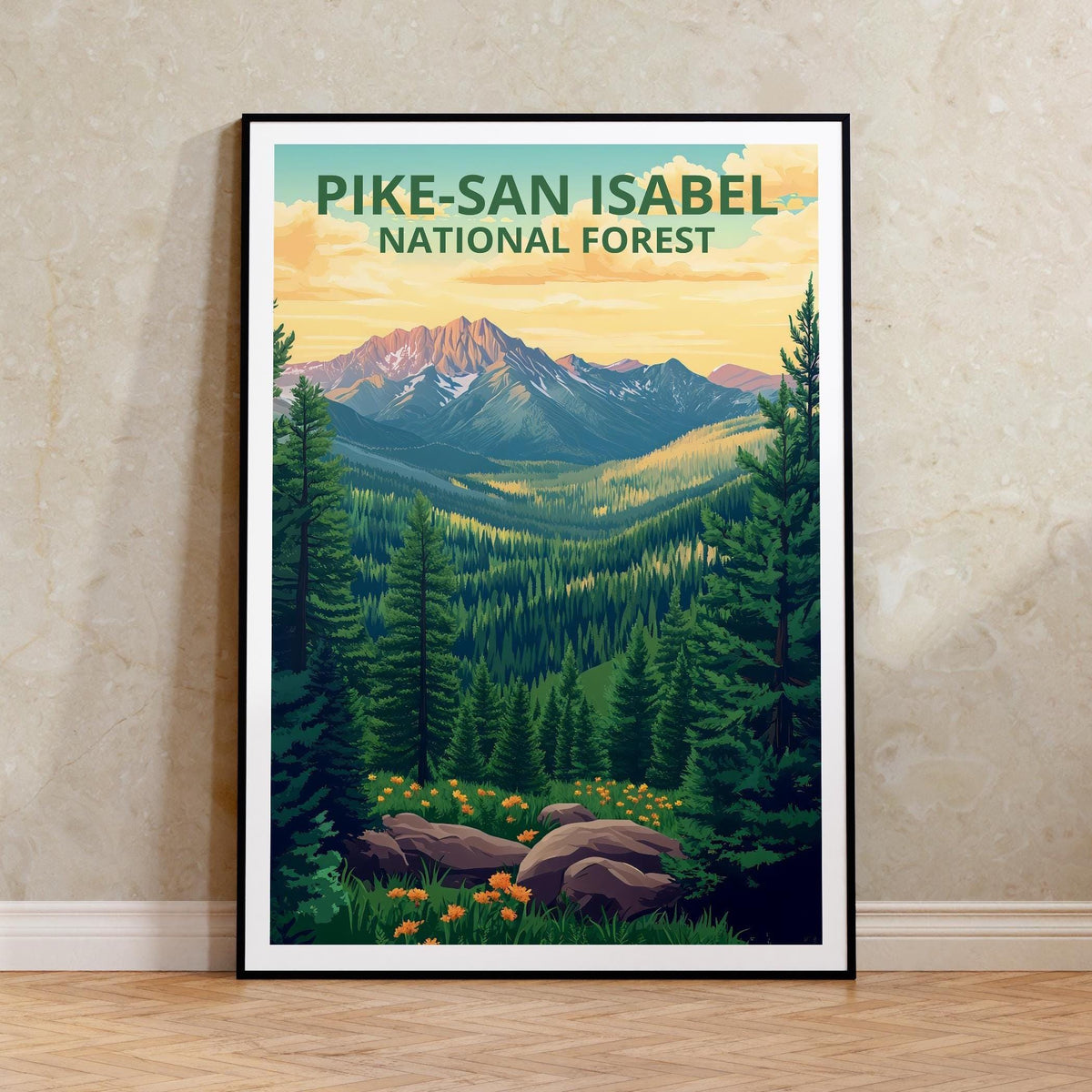 Pike-San Isabel Poster, National Forest Wall Art, Colorado Mountains Print