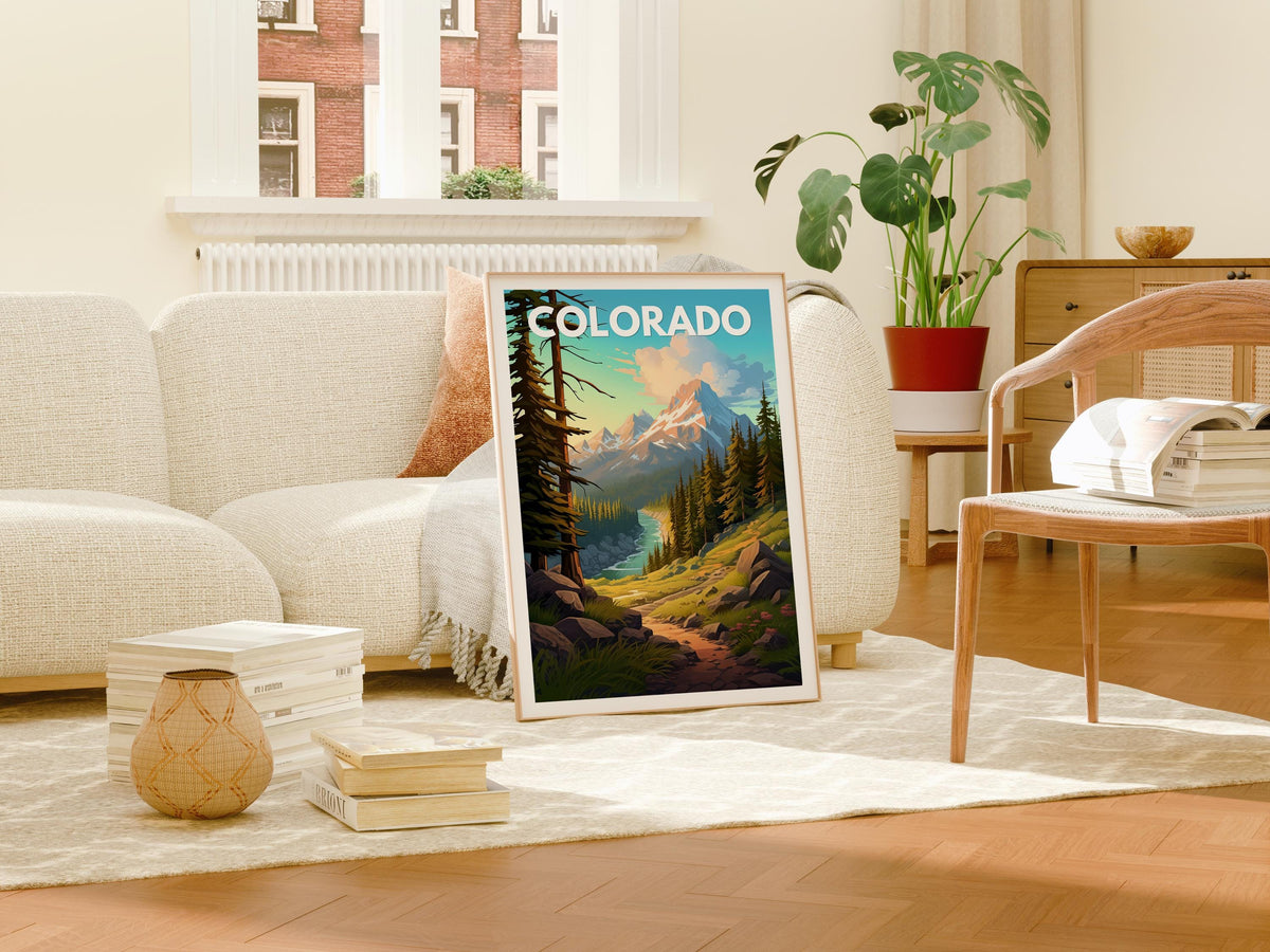 Colorado Travel Print, Rocky Mountains Landscape Poster, Outdoor Nature Art
