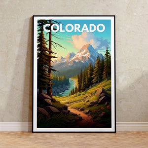 Colorado Travel Print, Rocky Mountains Landscape Poster, Outdoor Nature Art