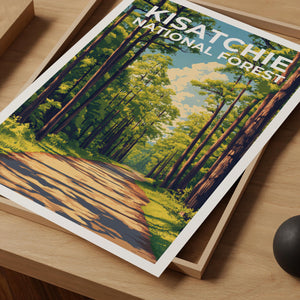 Kisatchie National Forest Poster, Louisiana Nature Wall Art, Woodland Decor