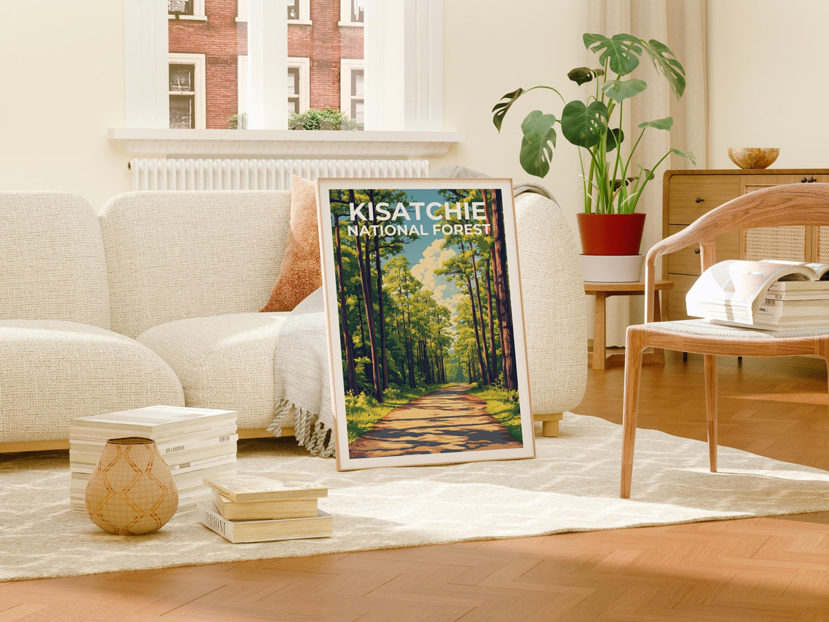 Kisatchie National Forest Poster, Louisiana Nature Wall Art, Woodland Decor