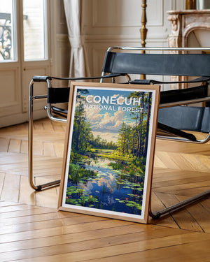 Conecuh National Forest Poster, Alabama Wall Art, Woodlands Print