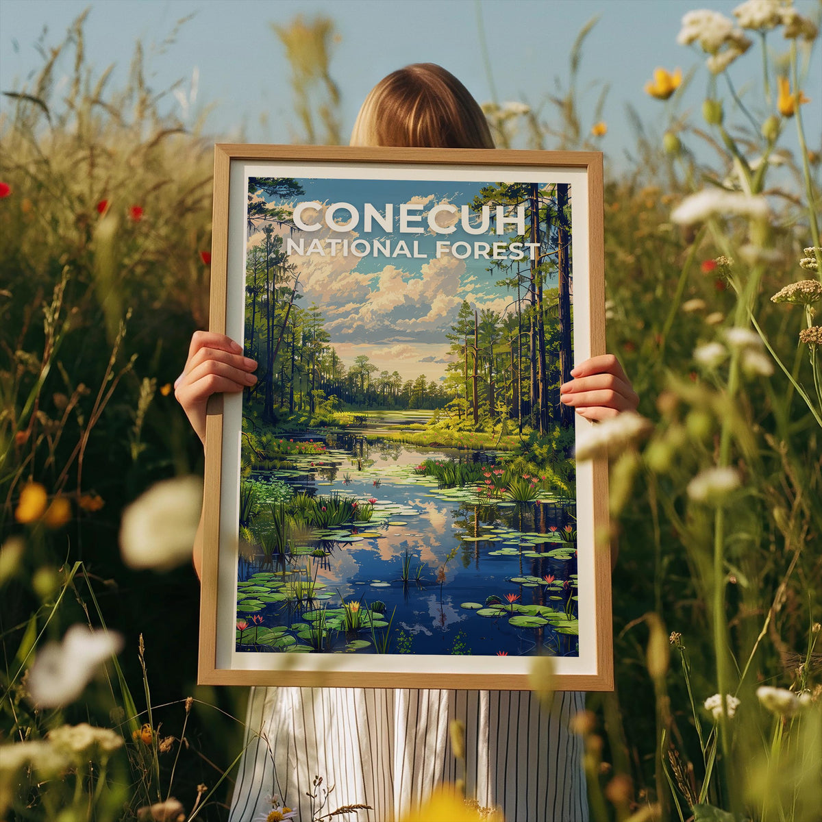 Conecuh National Forest Poster, Alabama Wall Art, Woodlands Print