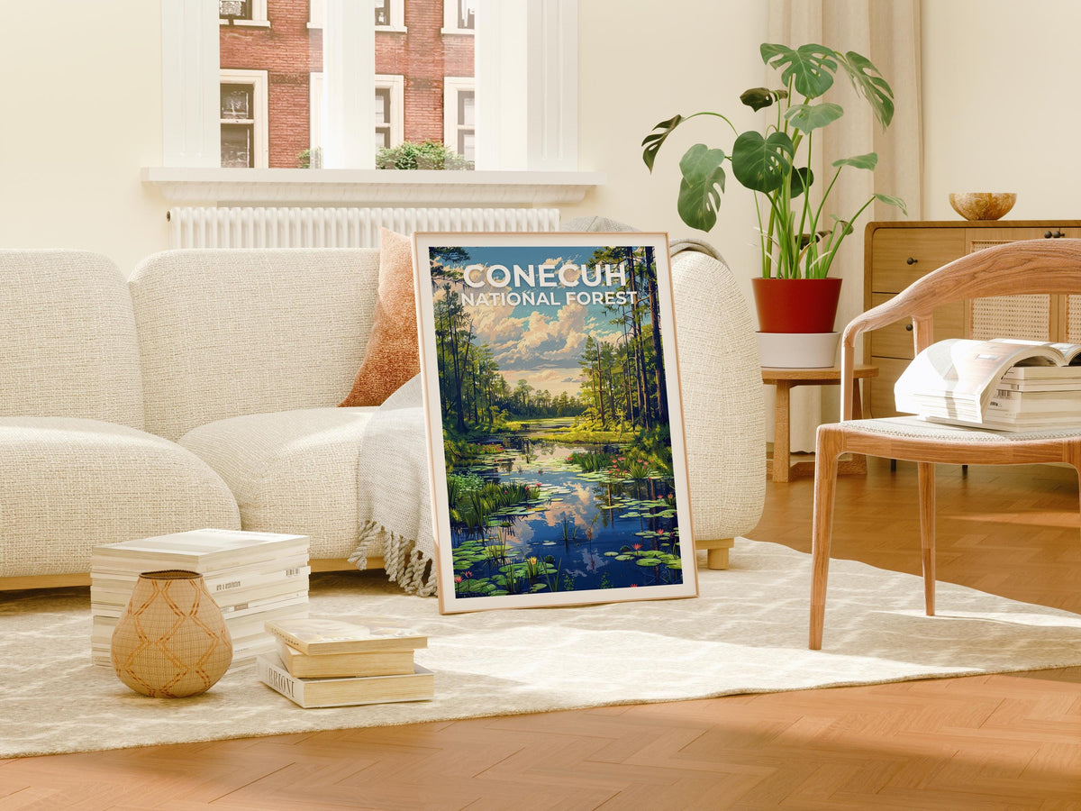 Conecuh National Forest Poster, Alabama Wall Art, Woodlands Print