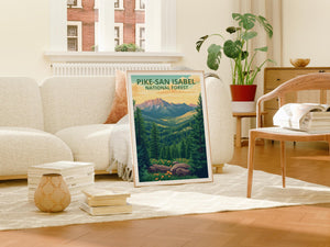 Pike-San Isabel Poster, National Forest Wall Art, Colorado Mountains Print
