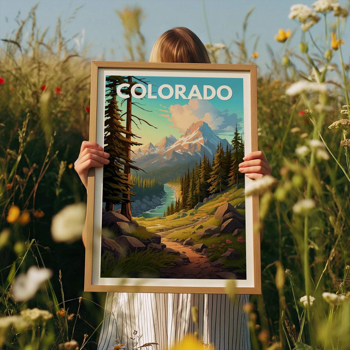 Colorado Travel Print, Rocky Mountains Landscape Poster, Outdoor Nature Art