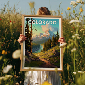 Colorado Travel Print, Rocky Mountains Landscape Poster, Outdoor Nature Art