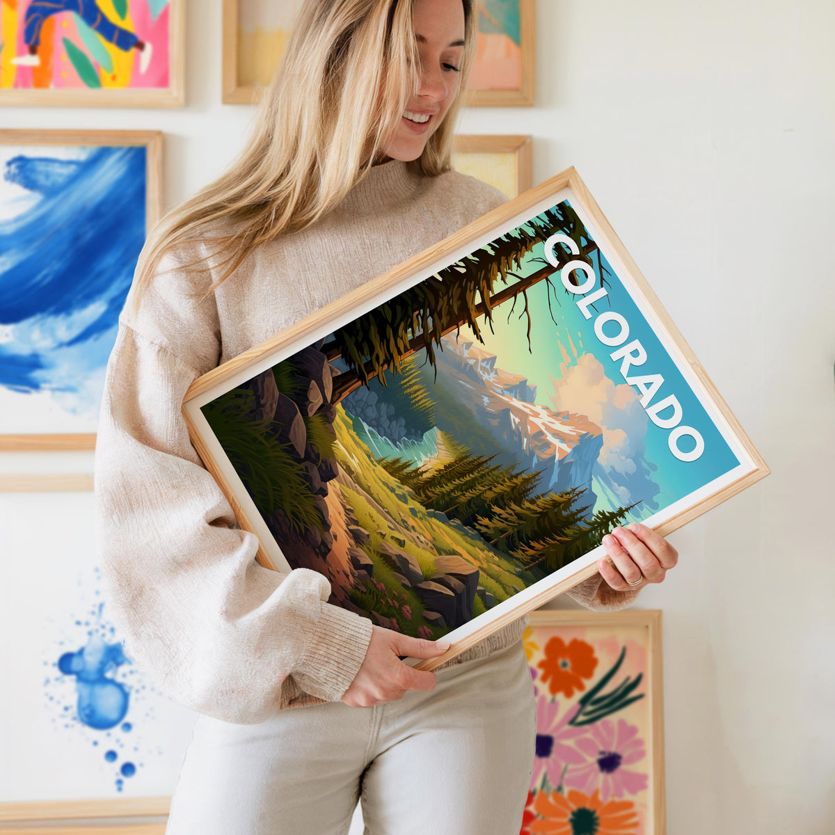 Colorado Travel Print, Rocky Mountains Landscape Poster, Outdoor Nature Art