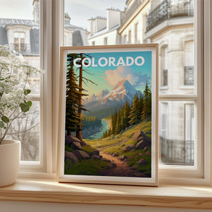 Colorado Travel Print, Rocky Mountains Landscape Poster, Outdoor Nature Art